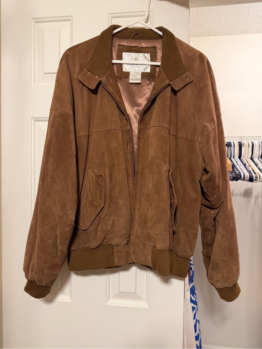 bill blass Brown Suede Bomber Jacket